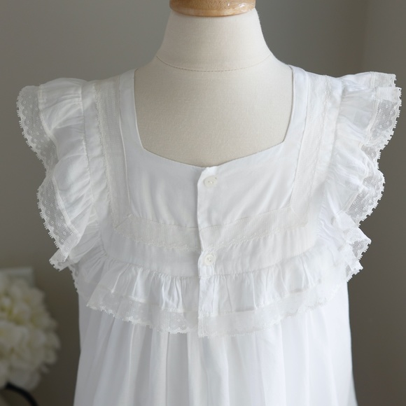 RARE VINTAGE Strasburg Girls White Dress Size 3/4 Embroidery Lace Flower Girl - Picture 5 of 7